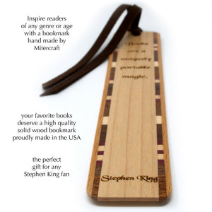 Stephen King Books Quote Handmade Engraved Wooden Bookmark - Made in the USA (PREORDER)