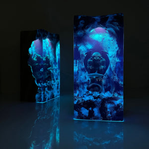 Handcrafted Cthulhu Resin Wood Light Display (PREORDER)