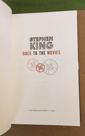 Stephen King Goes To The Movies (Limited Edition Subterranean Press HC - Vincent Chong Art)