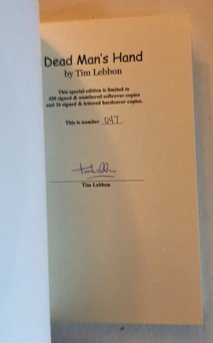 Tim Lebbon - Dead Man's Hand (Signed/# Trade Paperback - NEP)